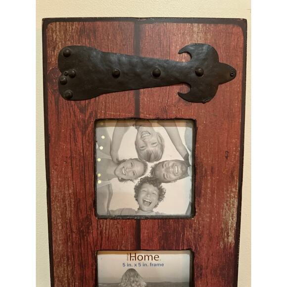 Design Home Decorative Picture Frame 3 Openings Photo Frame 5" x 5" Rustic Red - Picture 3 of 9